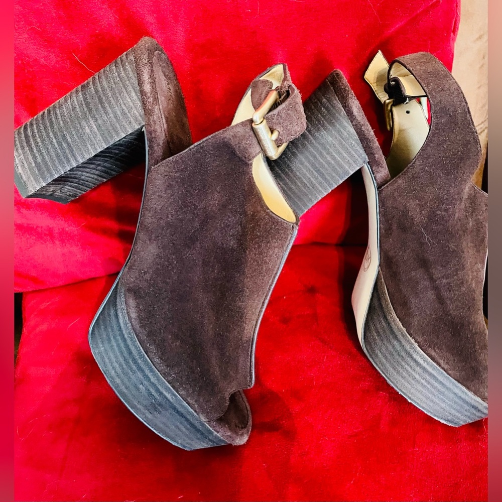 Brown suede brown platform heals MICHAEL KORS